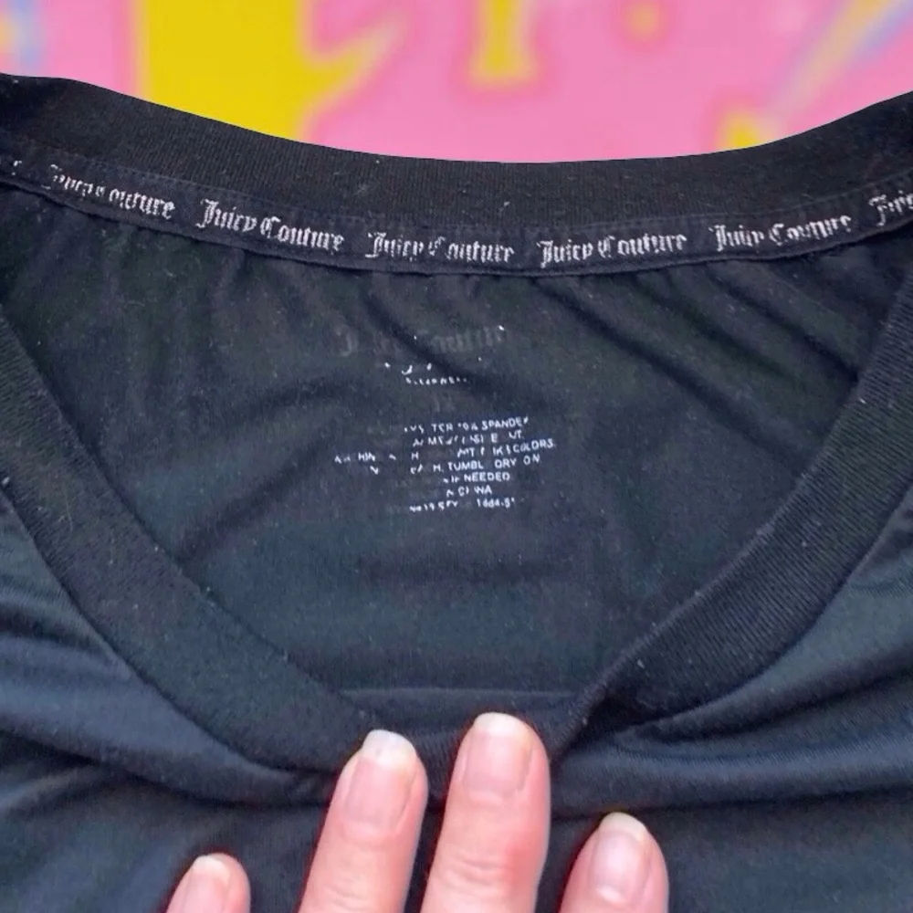 Juicy Couture Y2K Logo Long Sleeve | M/L | Black Streetwear Essential - Picture 4 of 8